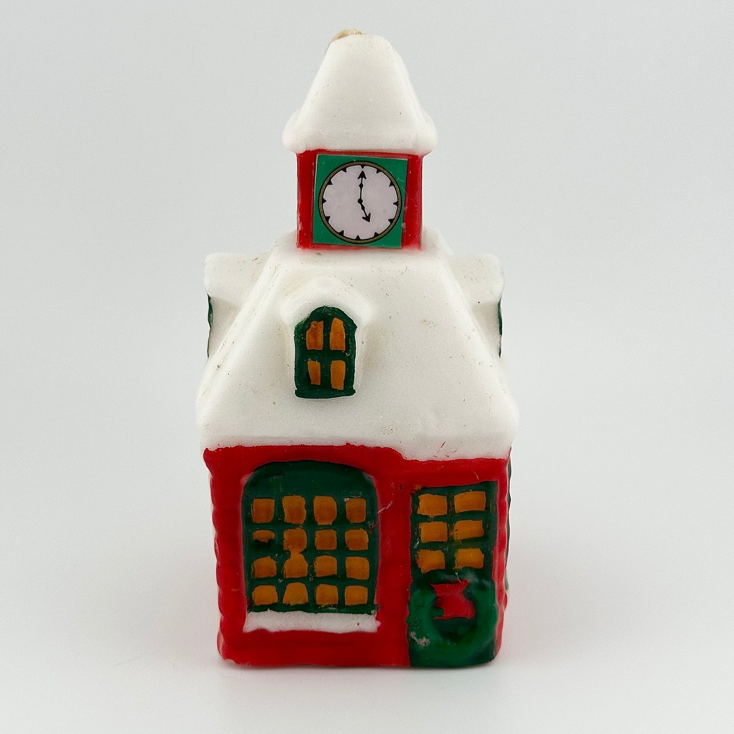 Vintage Christmasville Towne Hall Candle, Made by Jasco.