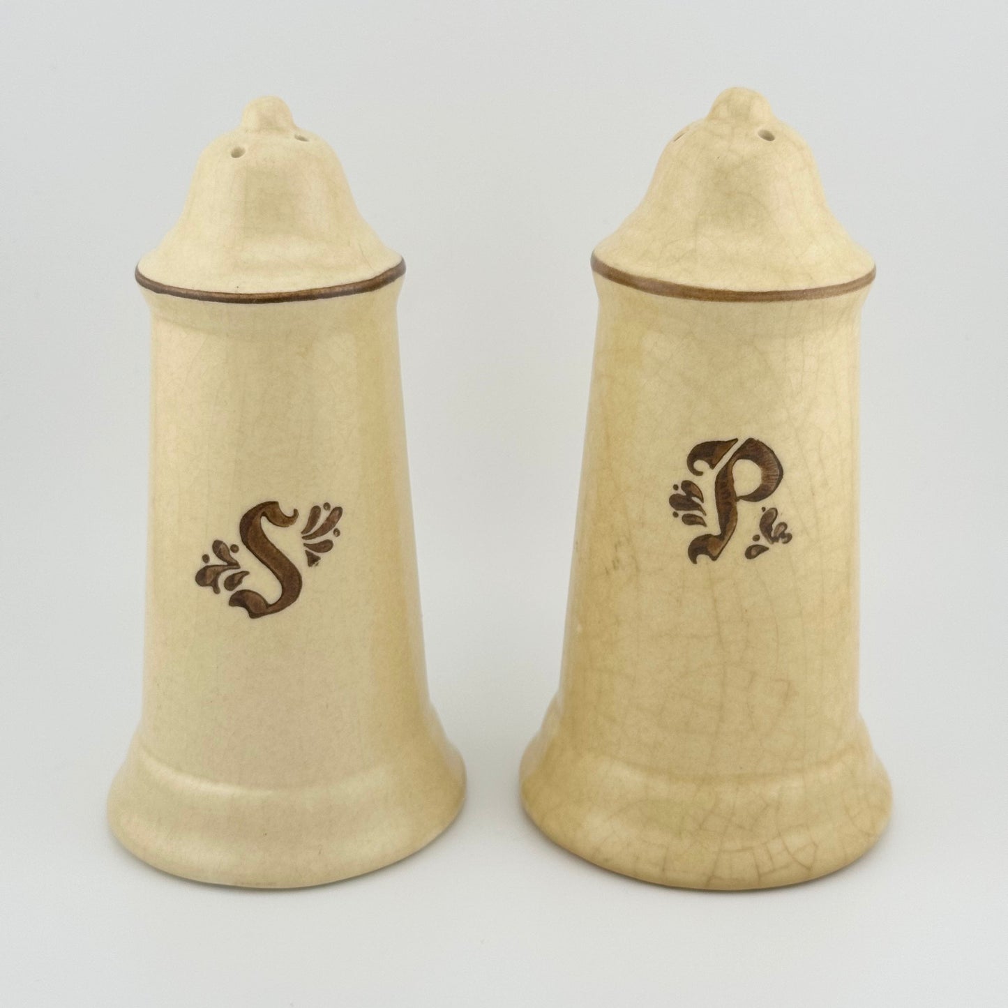 Vintage Glazed Stein Salt and Pepper Shakers, Made by Pfaltzgraff.