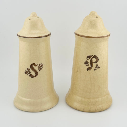 Vintage Glazed Stein Salt and Pepper Shakers, Made by Pfaltzgraff.