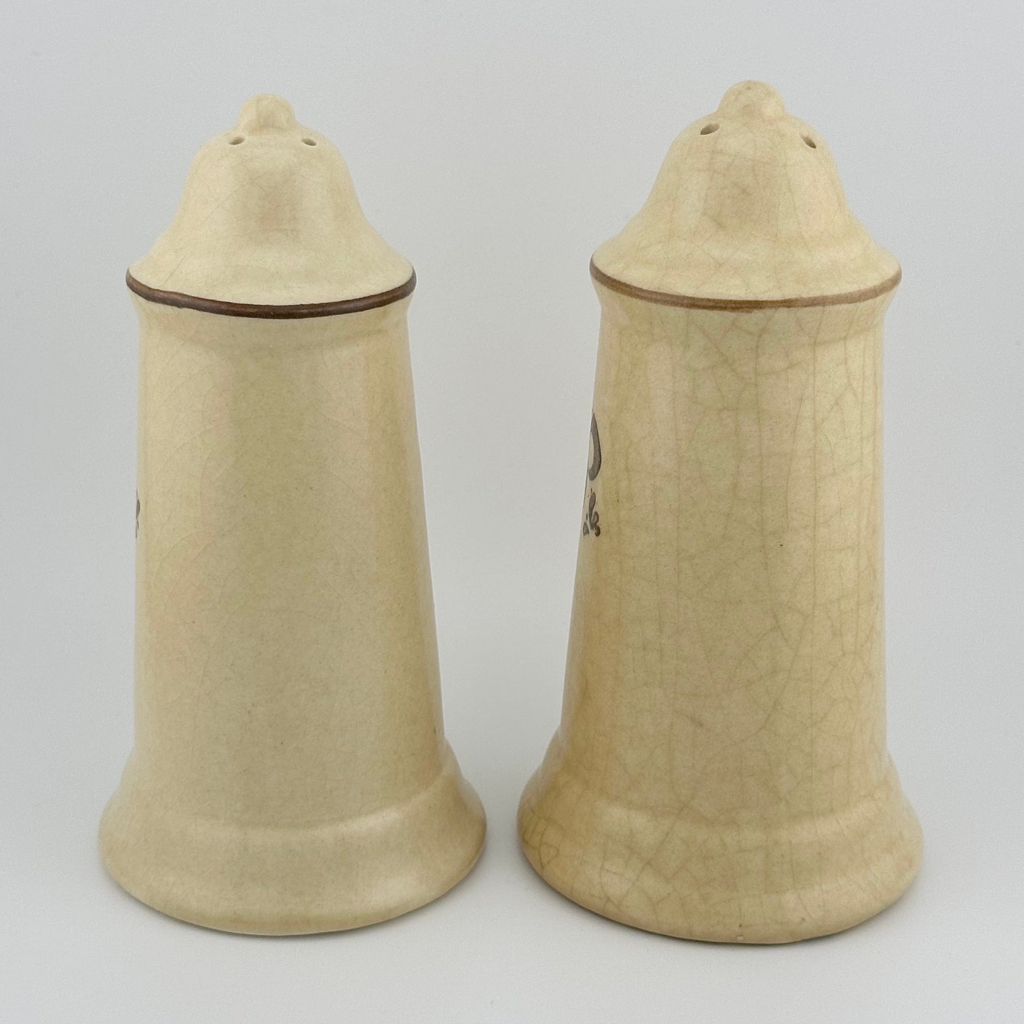 Vintage Glazed Stein Salt and Pepper Shakers, Made by Pfaltzgraff.