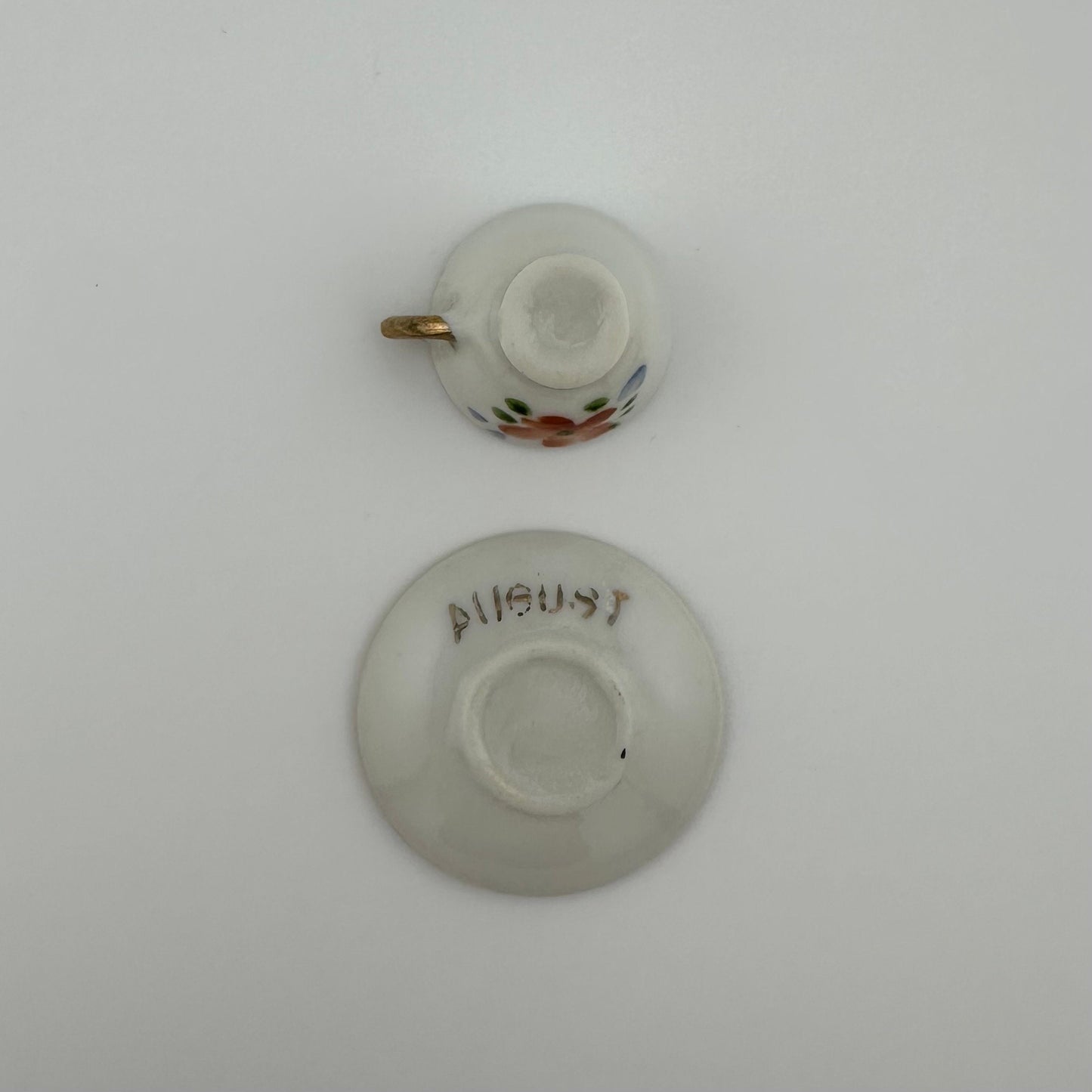 Vintage Miniatures, Calendar Cup and Saucer, August.