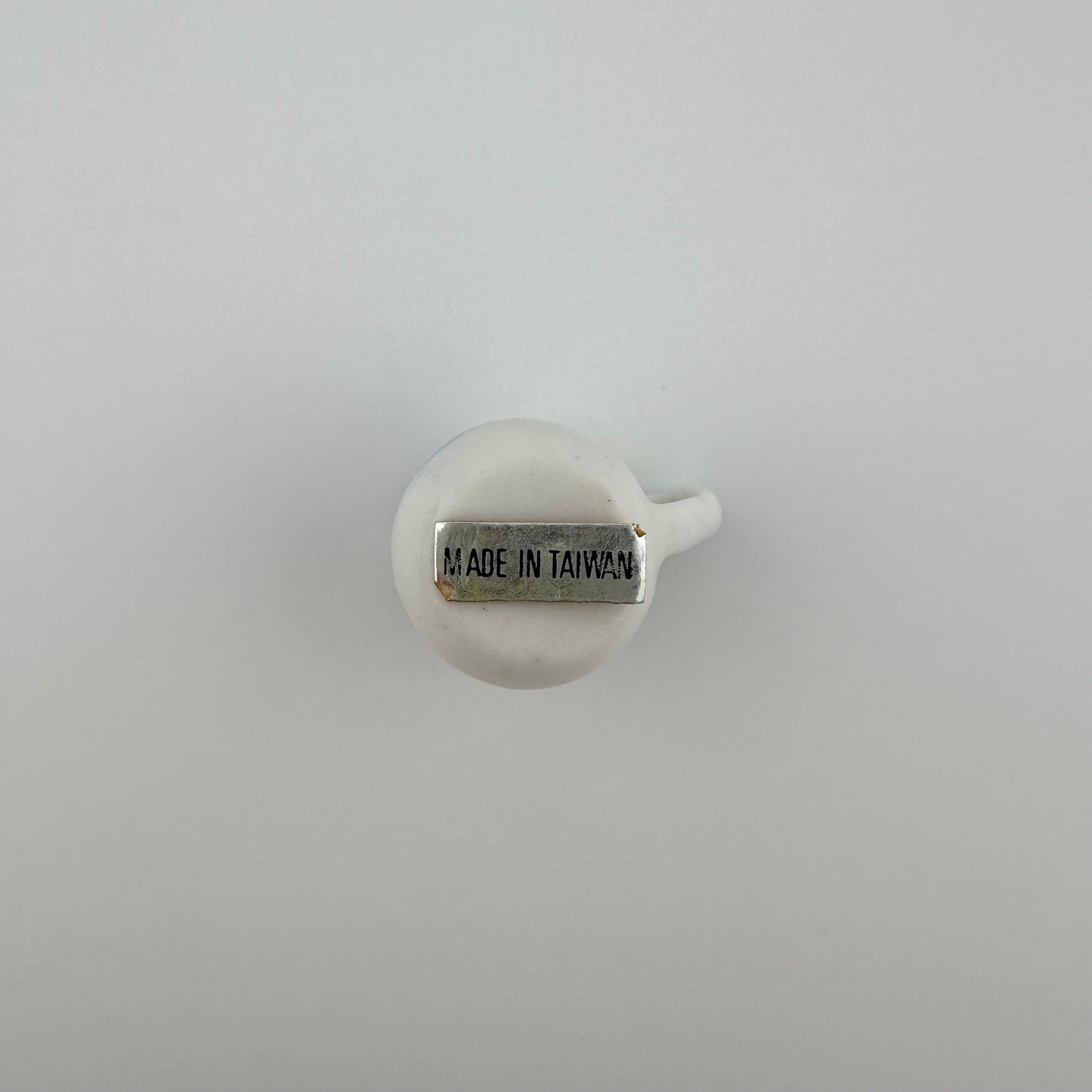 Vintage Miniatures, Hand Painted White and Blue Pitcher, Made in Taiwan.