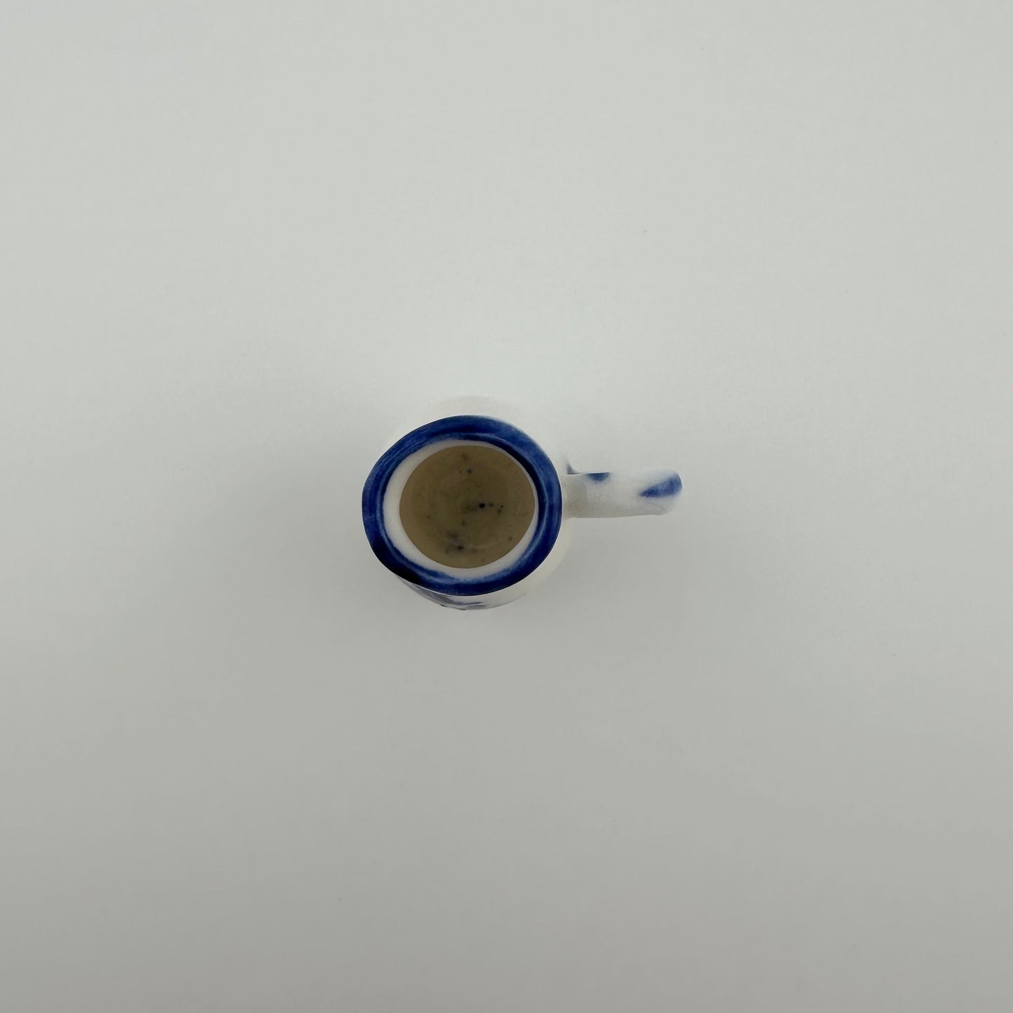 Vintage Miniatures, Hand Painted White and Blue Pitcher, Made in Taiwan.