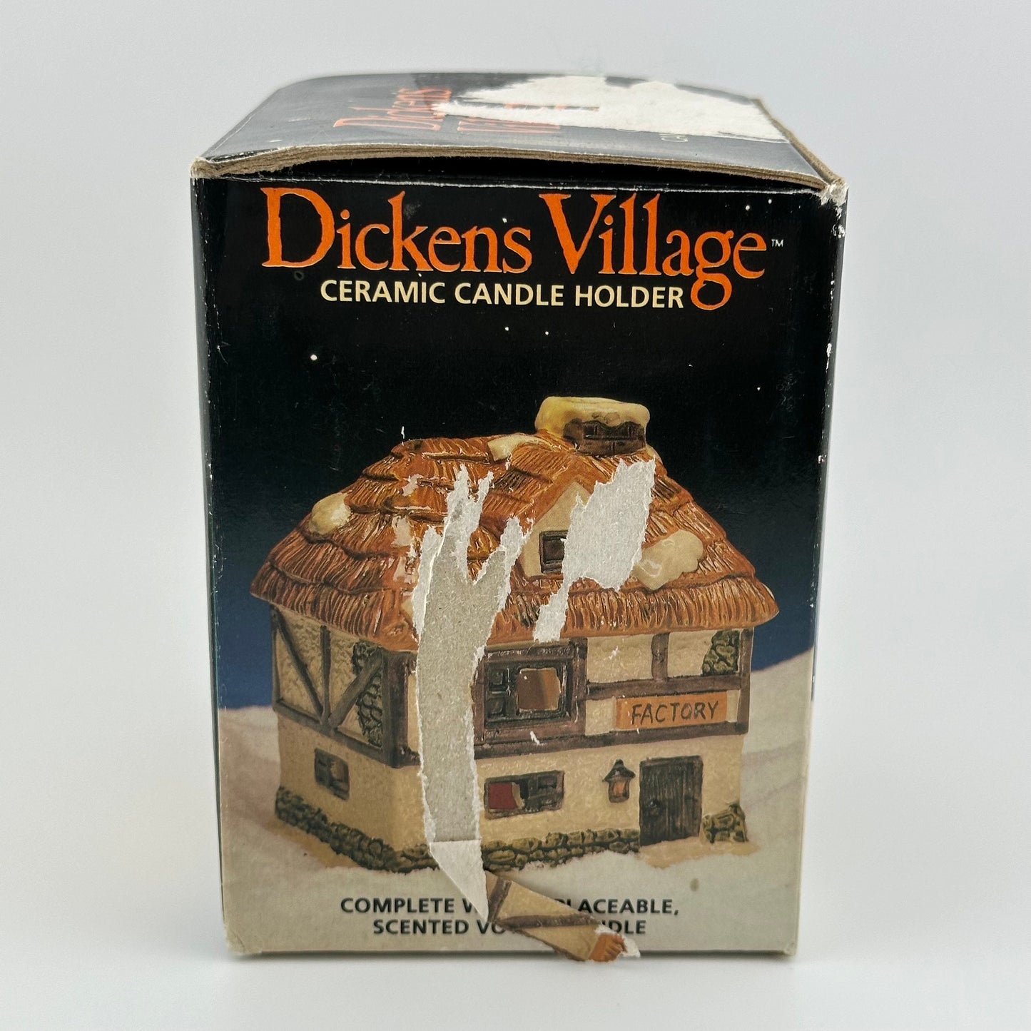 Vintage Ceramic Candle Holder of Factory from Dickens Village and In Original Box