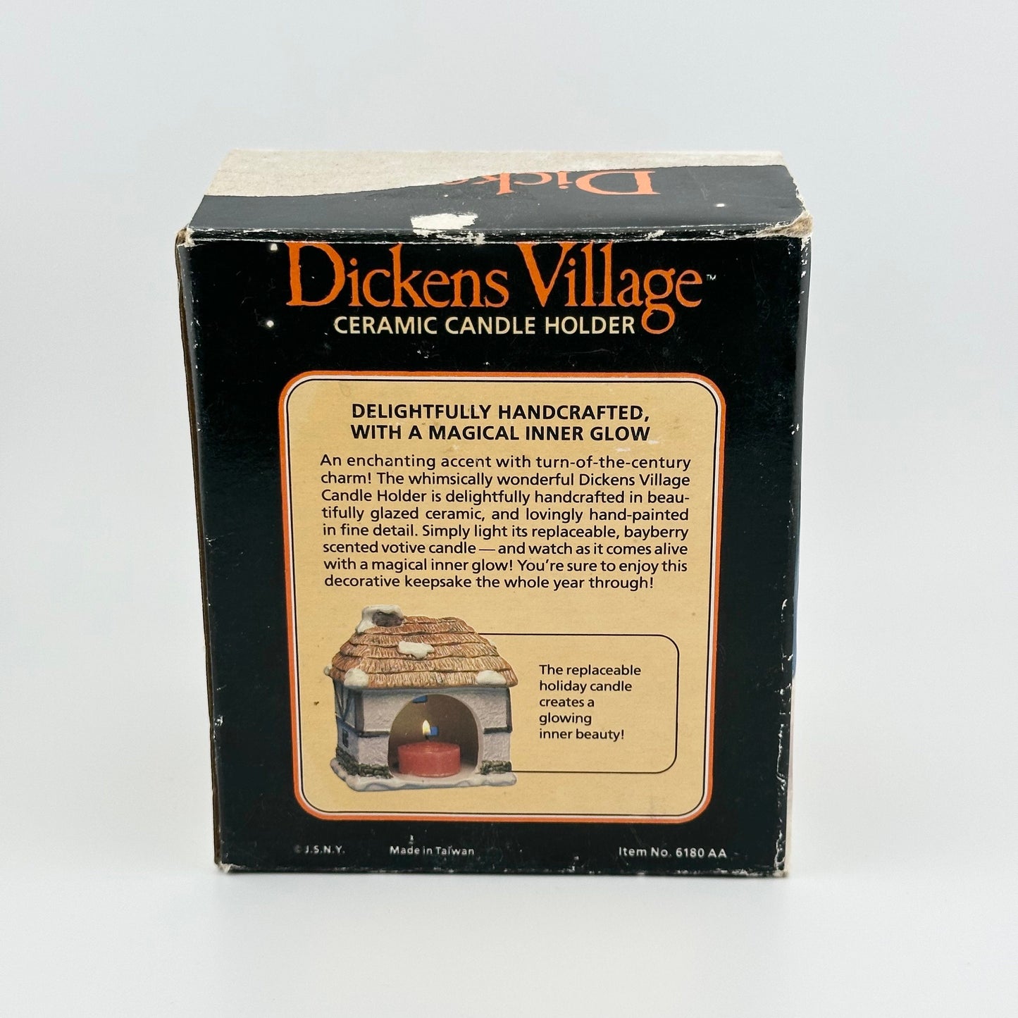 Vintage Ceramic Candle Holder of Warehouse from Dickens Village In Original Box
