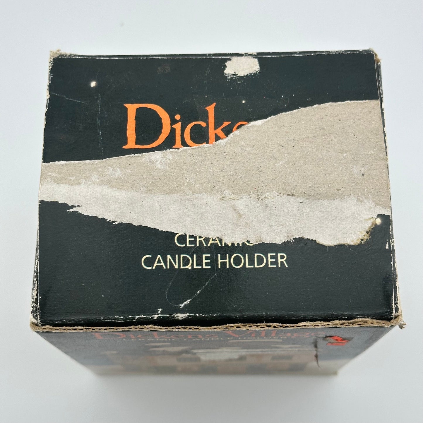 Vintage Ceramic Candle Holder of Warehouse from Dickens Village In Original Box