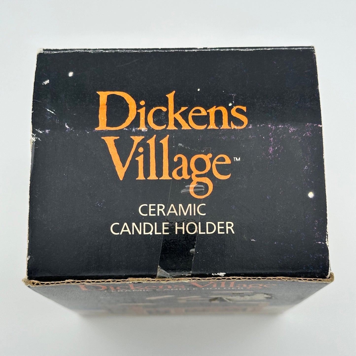 Vintage Ceramic Candle Holder of Village Inn by Dickens Village, In Original Box