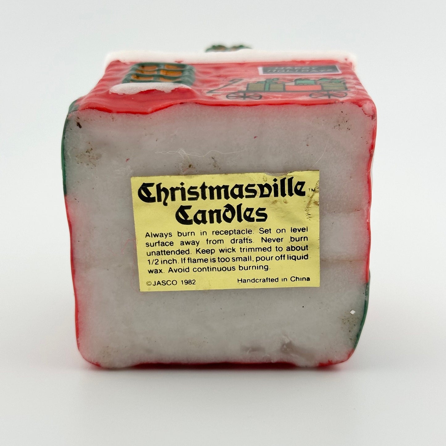 Vintage Christmasville Towne Hall Candle, Made by Jasco.