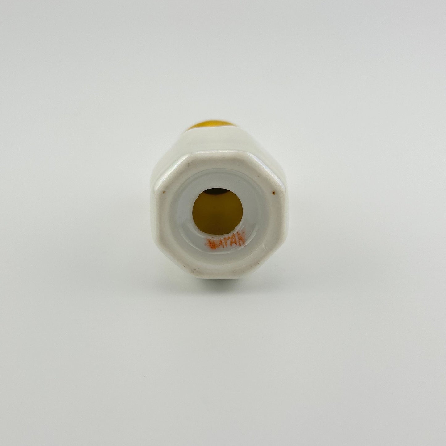Vintage Salt and Pepper Shakers, Opalescent White with Gold Tops, Made in Japan.