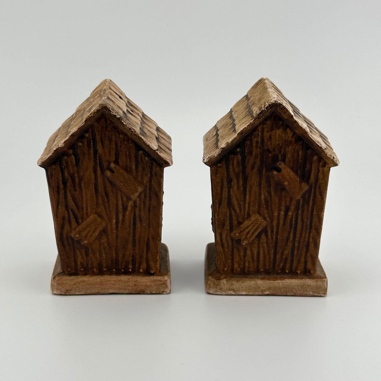 Vintage Ceramic Salt and Pepper Shakers, Outhouses Made in Japan.