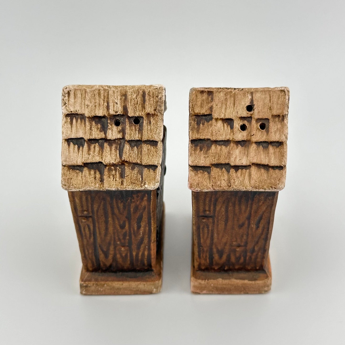 Vintage Ceramic Salt and Pepper Shakers, Outhouses Made in Japan.