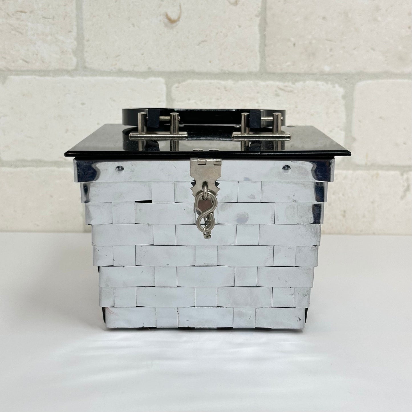 Vintage Handbag in Silver Tone Basketweave by Dorset Rex Fifth Avenue
