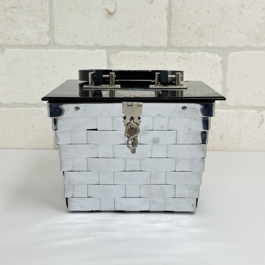 Vintage Handbag in Silver Tone Basketweave by Dorset Rex Fifth Avenue