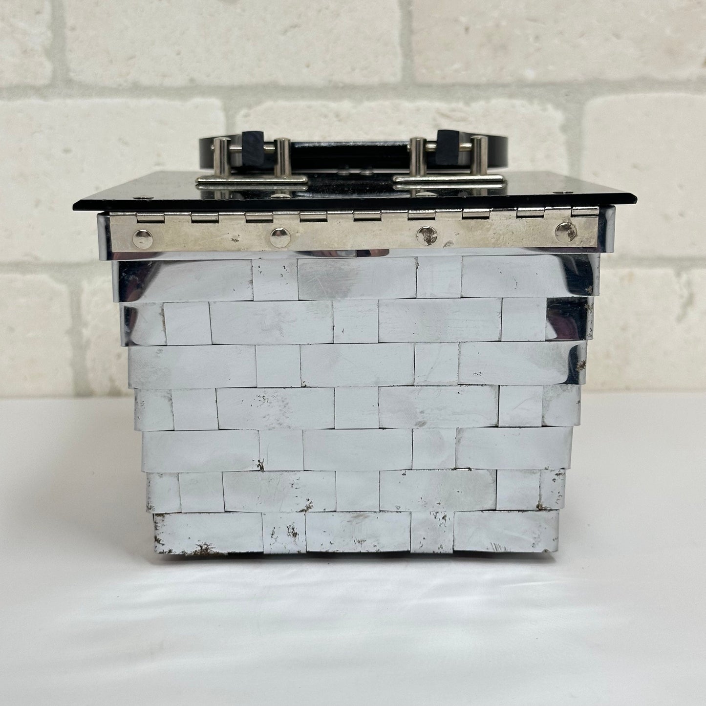 Vintage Handbag in Silver Tone Basketweave by Dorset Rex Fifth Avenue