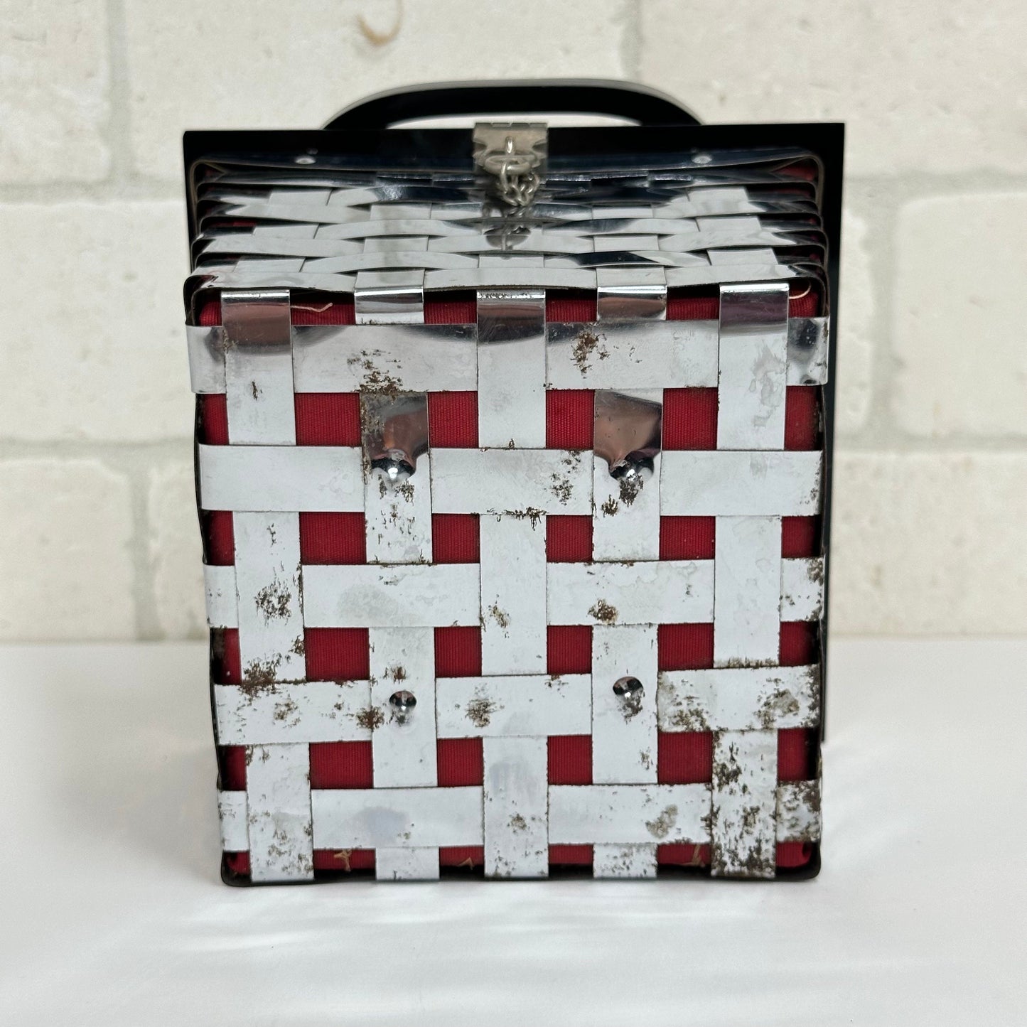 Vintage Handbag in Silver Tone Basketweave by Dorset Rex Fifth Avenue