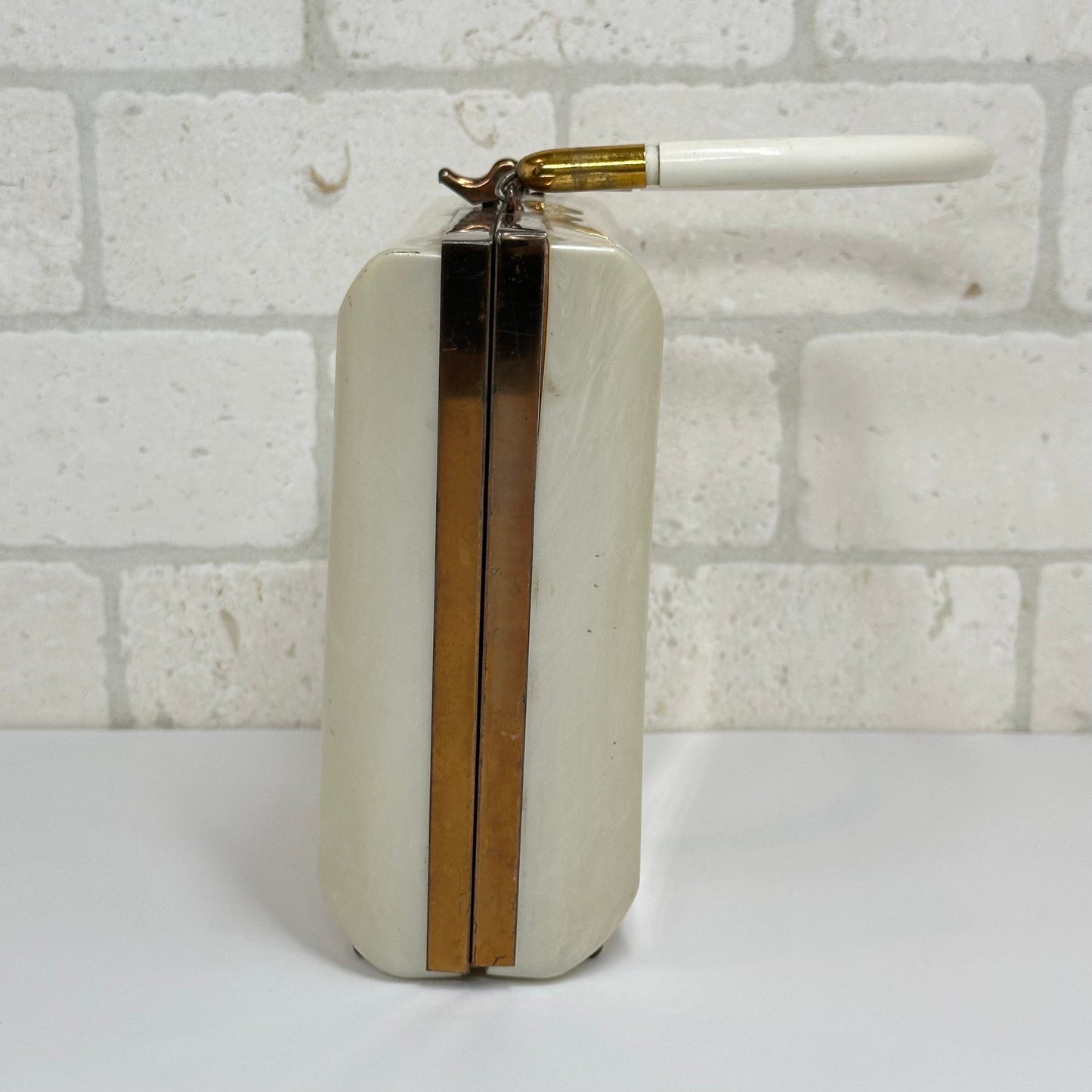 Vintage Ivory Lucite Handbag, 1950s, Mid Century.