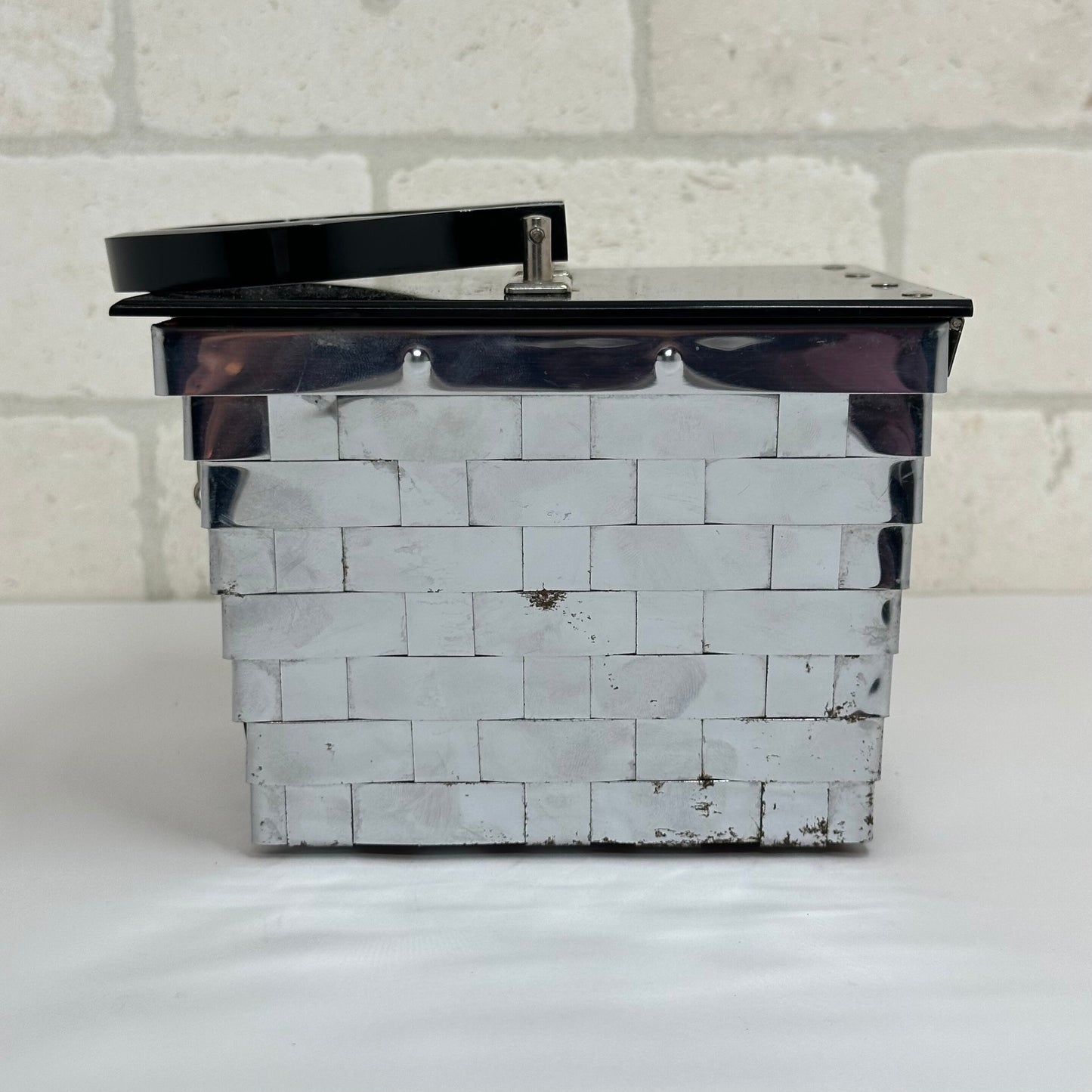 Vintage Handbag in Silver Tone Basketweave by Dorset Rex Fifth Avenue