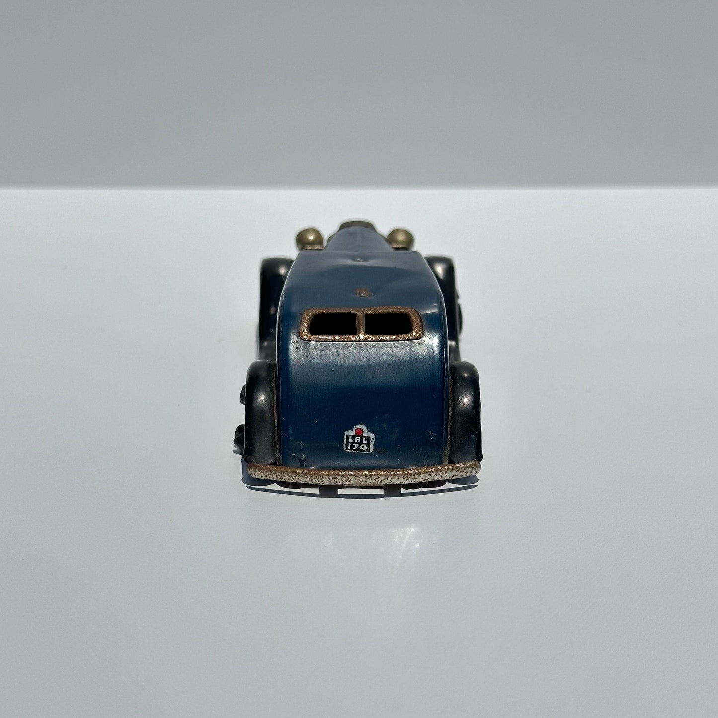 Vintage Car, Blue Vauxhall Cabriolet with Key, Made in England.