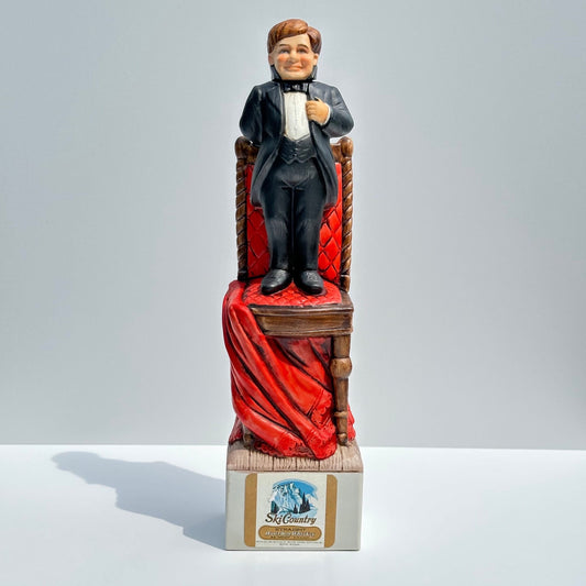 Vintage Decanter of Tom Thumb from Ski Country and Made by Delibro in Japan.