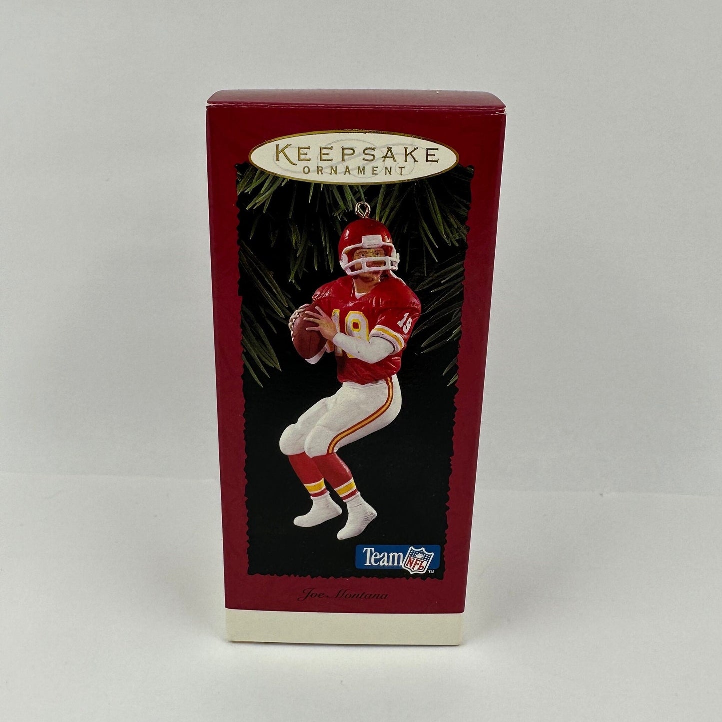 Vintage Ornament of Joe Montana at Kansas City Chiefs from Hallmark Keepsake 1990s