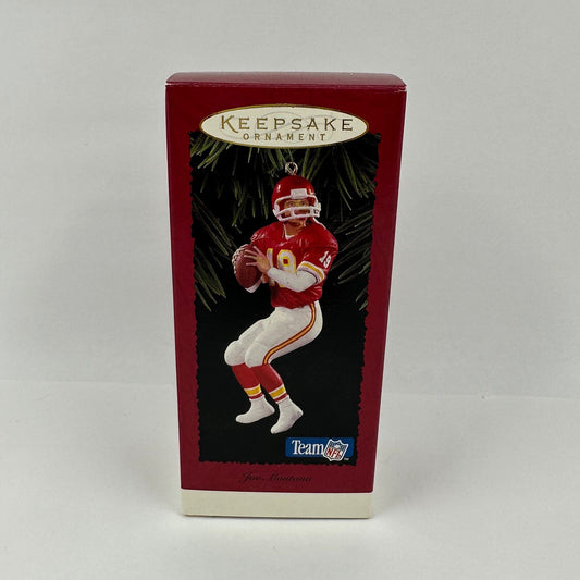 Vintage Ornament of Joe Montana at Kansas City Chiefs from Hallmark Keepsake 1990s
