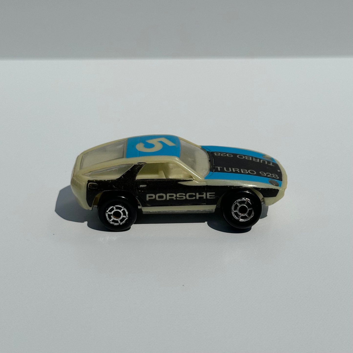 Vintage Matchbox Car of Porsche Turbo 928 Lesney, Glow in the Dark 1982.