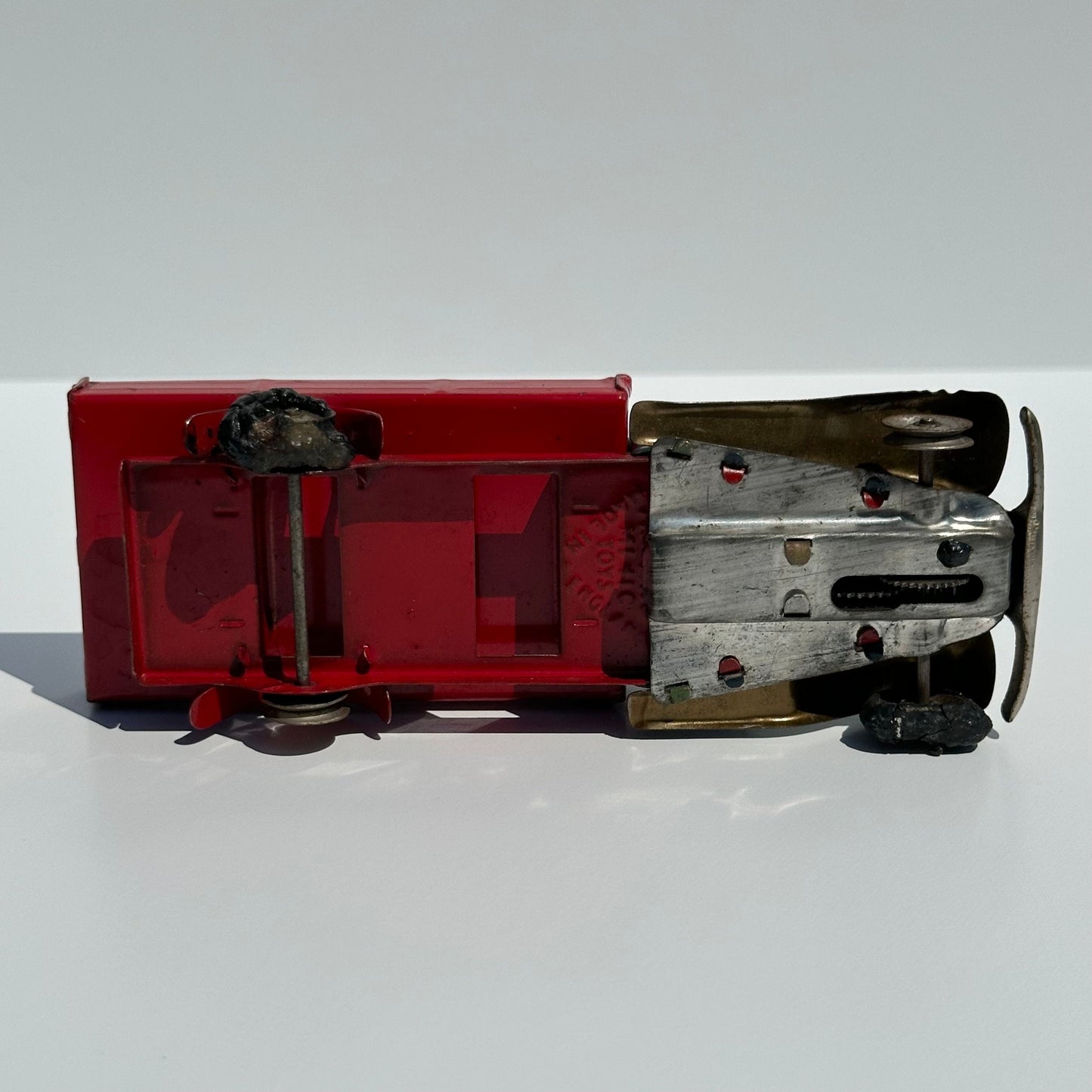 Vintage Delivery Truck with Key by Tri-Ang Minic Toys and Made in England 1930s