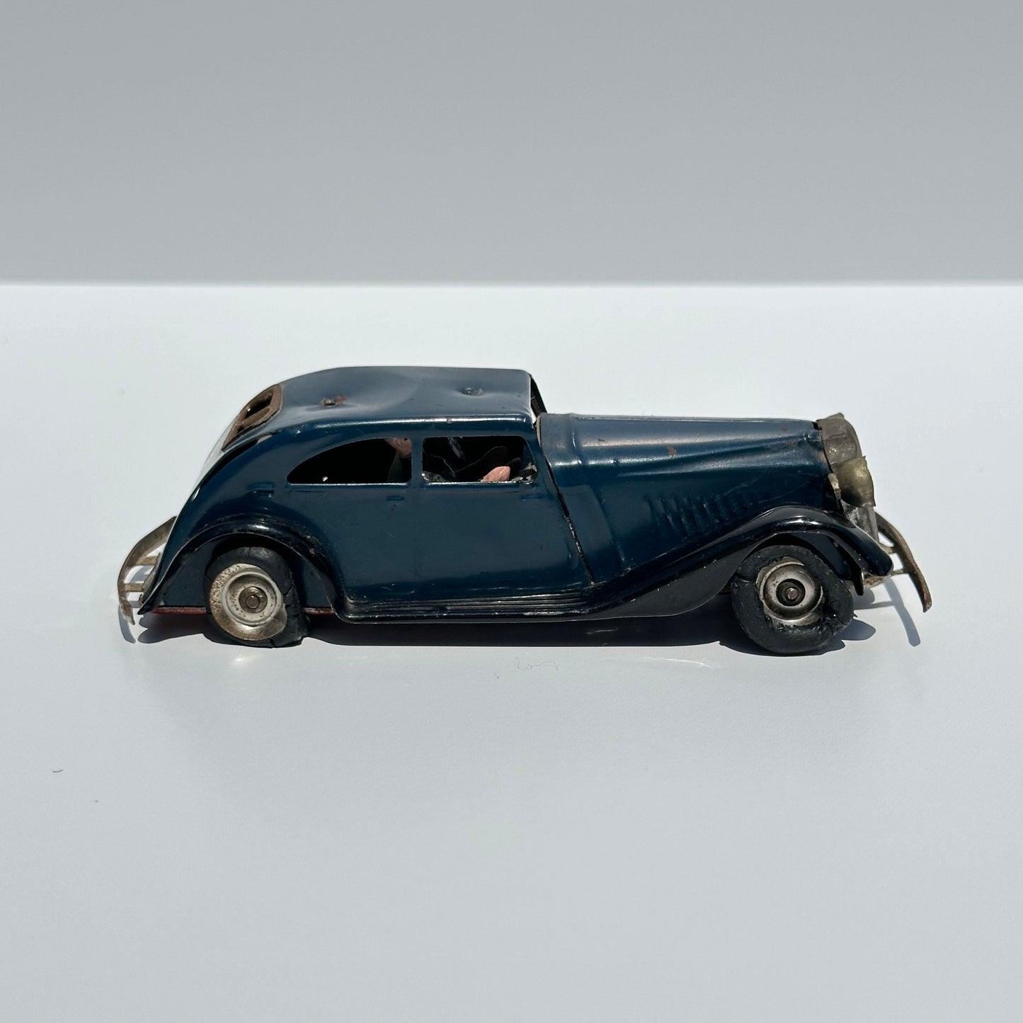 Vintage Car, Blue Vauxhall Cabriolet with Key, Made in England.