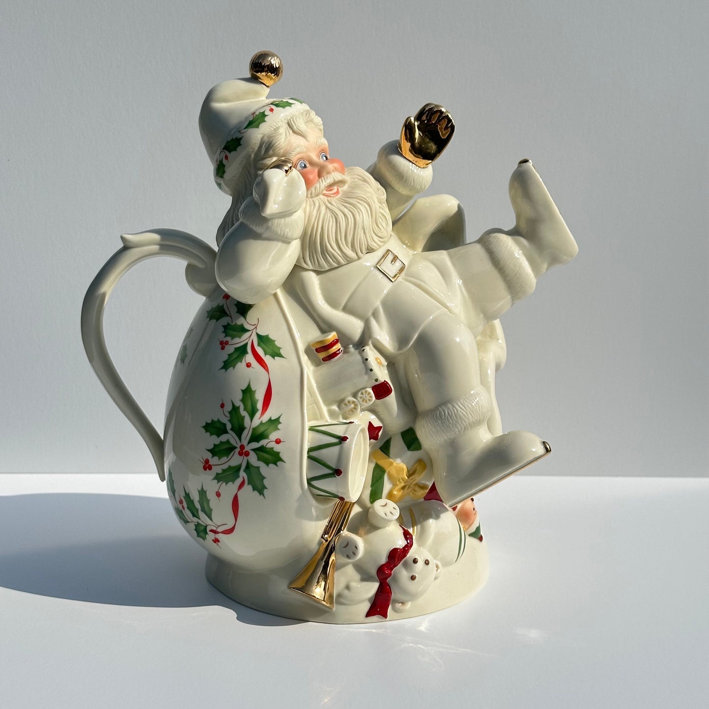 Vintage Lenox Santa Teapot from Holiday Collection and New in Box.
