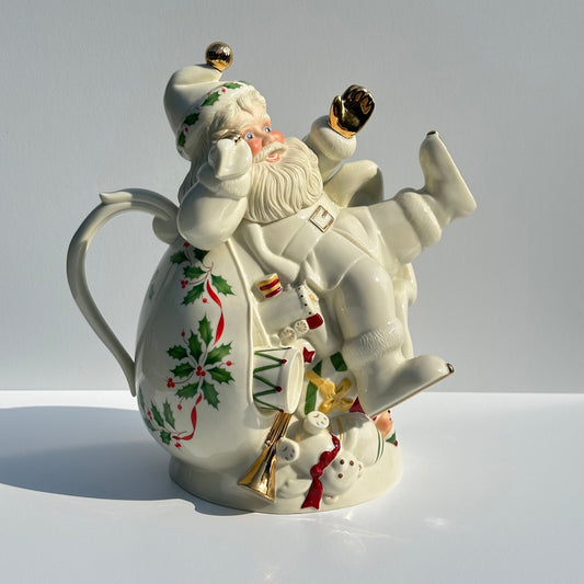 Vintage Lenox Santa Teapot from Holiday Collection and New in Box.
