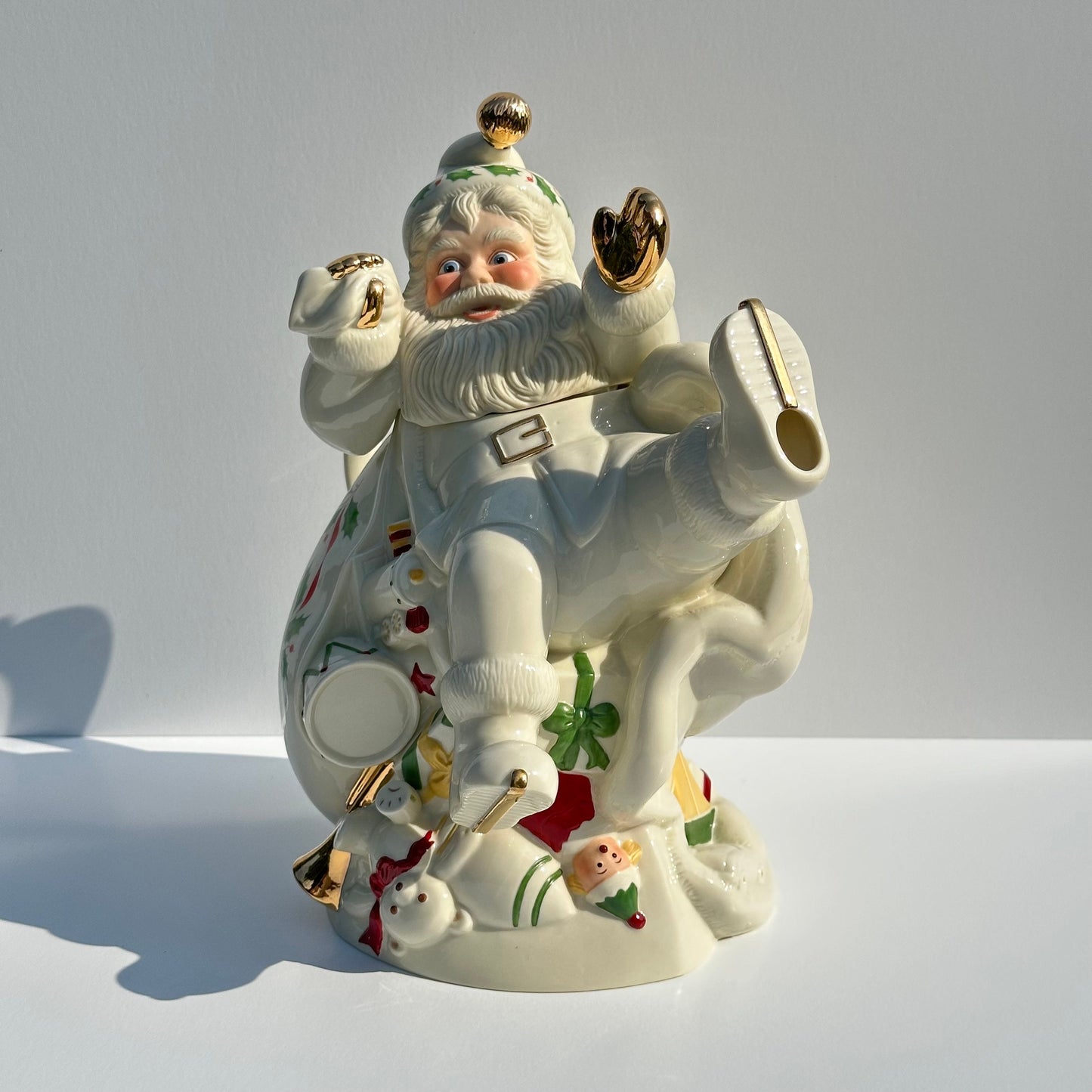 Vintage Lenox Santa Teapot from Holiday Collection and New in Box.
