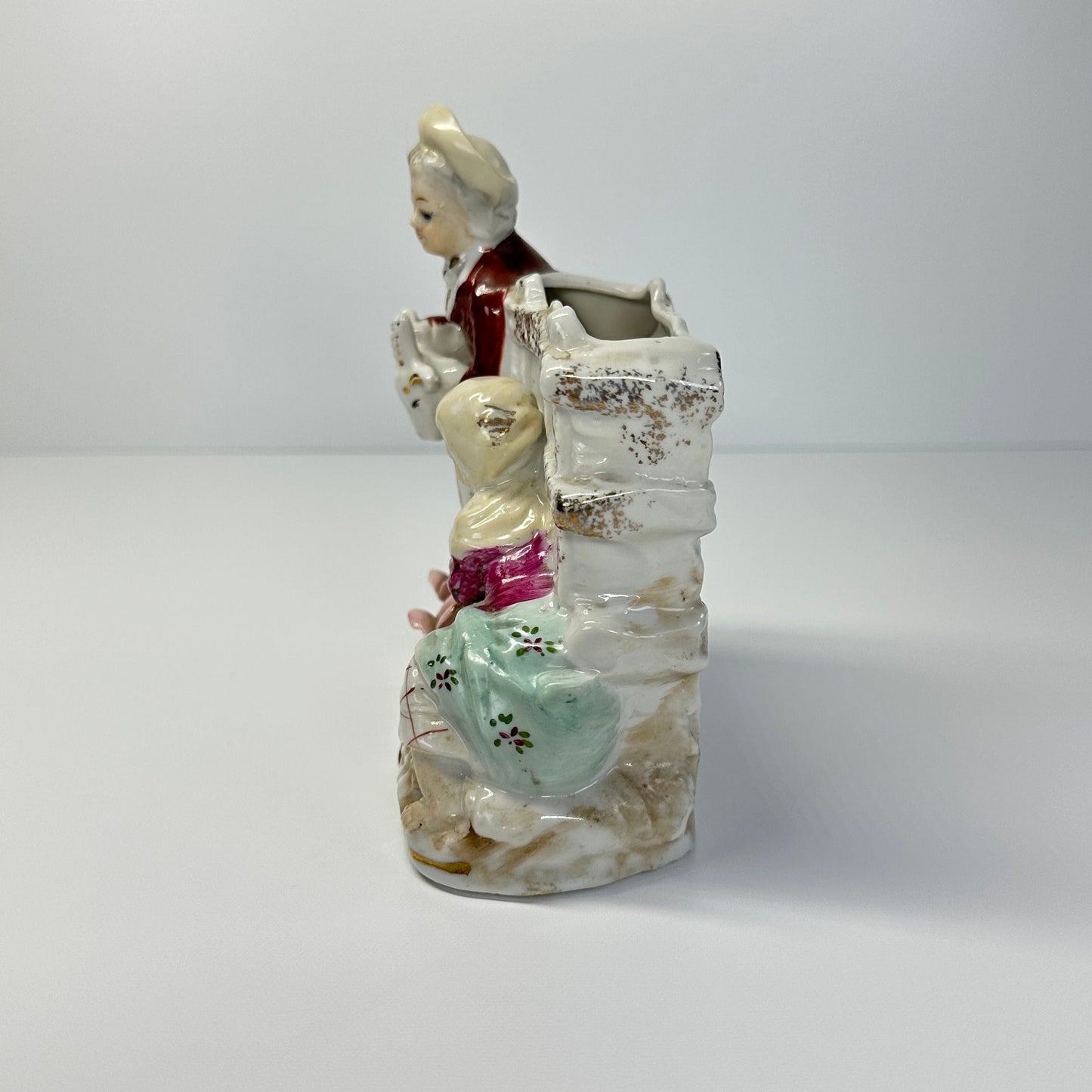 Vintage Porcelain Vase with Farm Scene by Wales and Made in Japan.