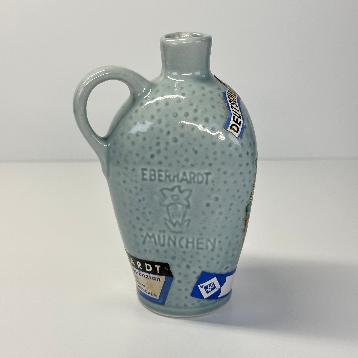 Vintage Decanter of Blue Deutsches Erzeugnis Eberhardt from München Germany.