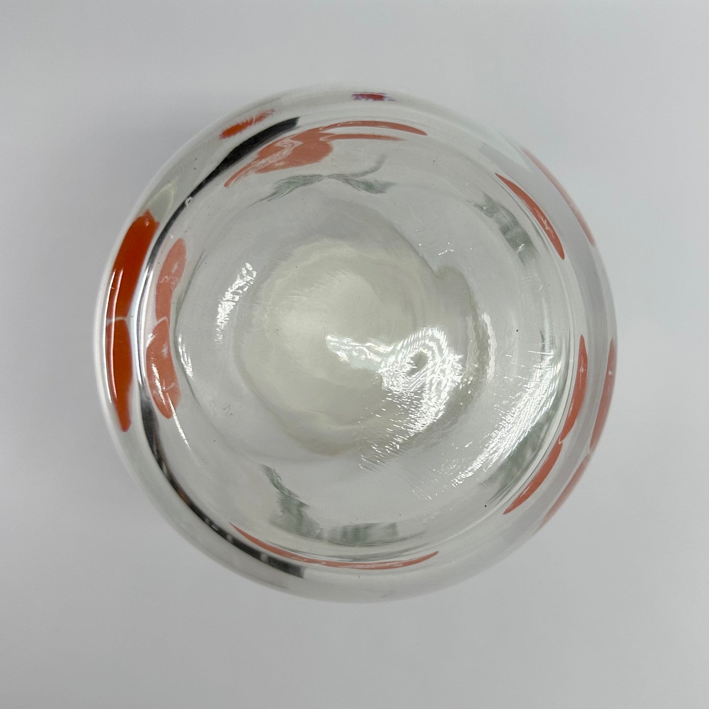 Vintage Carafe with Orange Design and White Lid Made by Anchor Hocking.