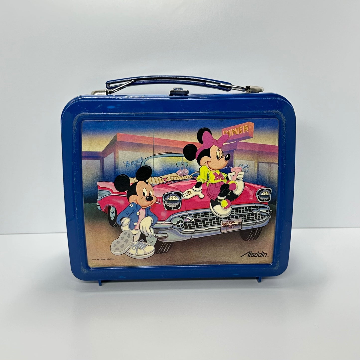 Vintage Lunch Box of Mickey and Minnie Mouse with Thermos by Aladdin