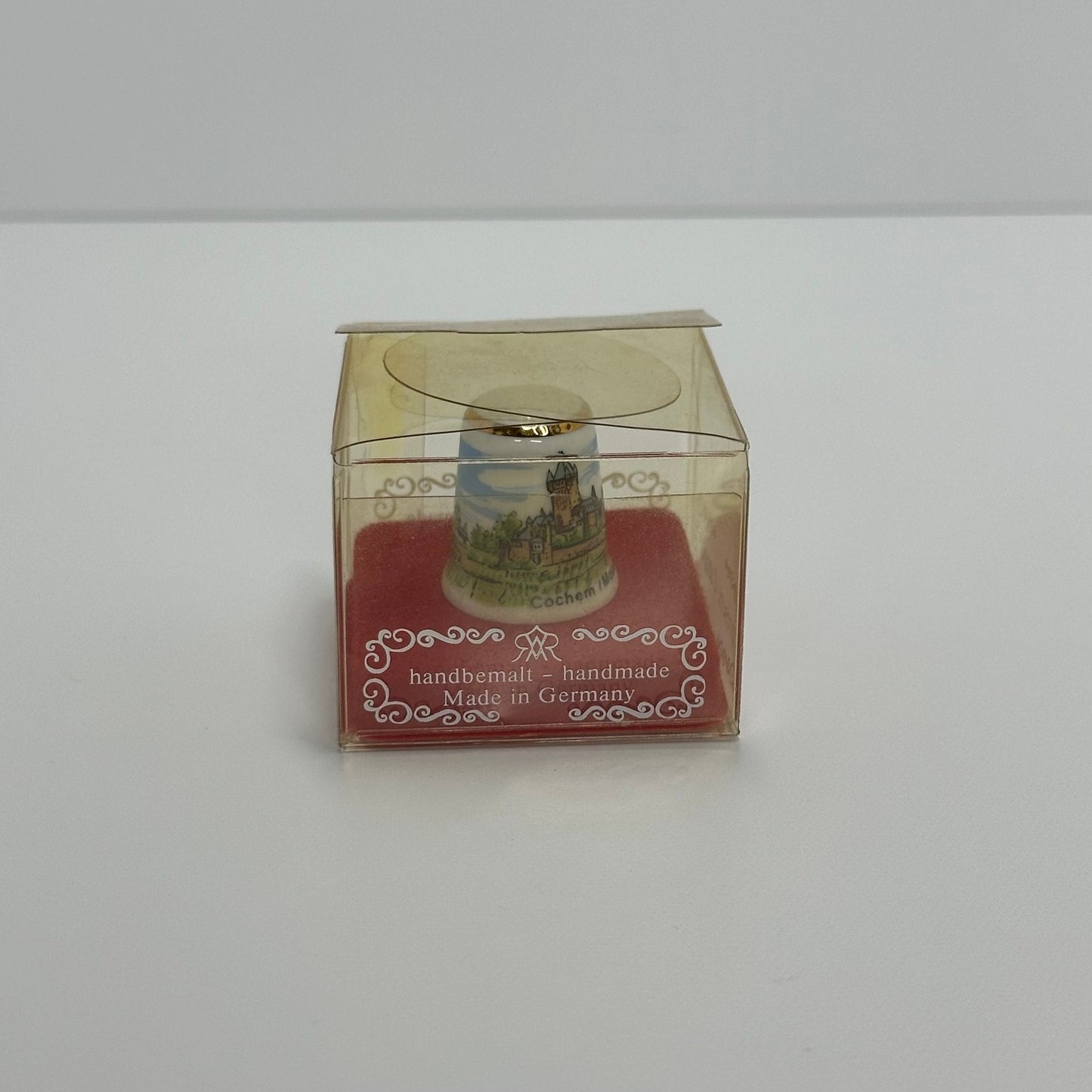 Vintage Porcelain Thimble by Reuter Handmade in Germany and New in Box.