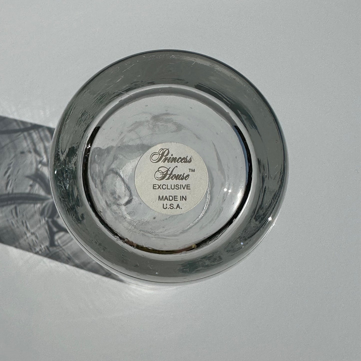 Vintage Crystal Glass Tumblers With Etched Christmas French Horn by Princess House