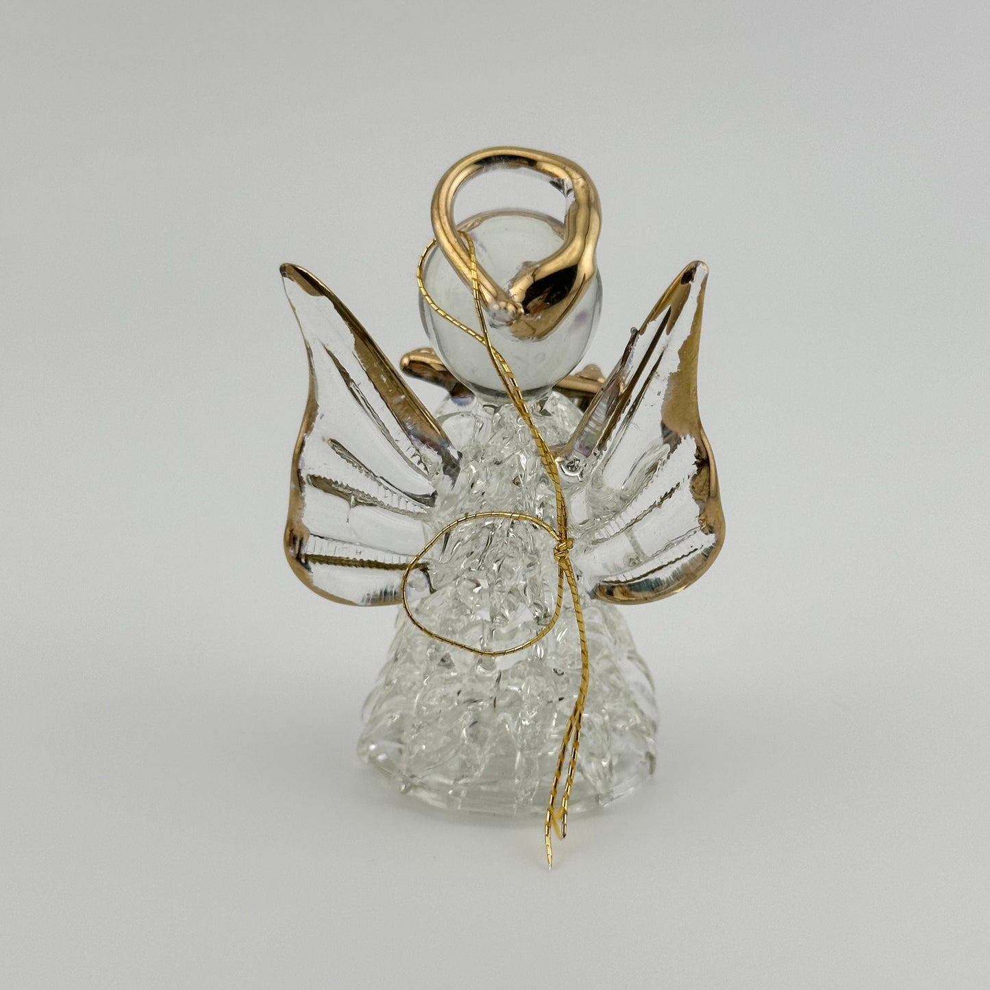 Vintage Ornament Set of Angels Made of Spun Blown Glass