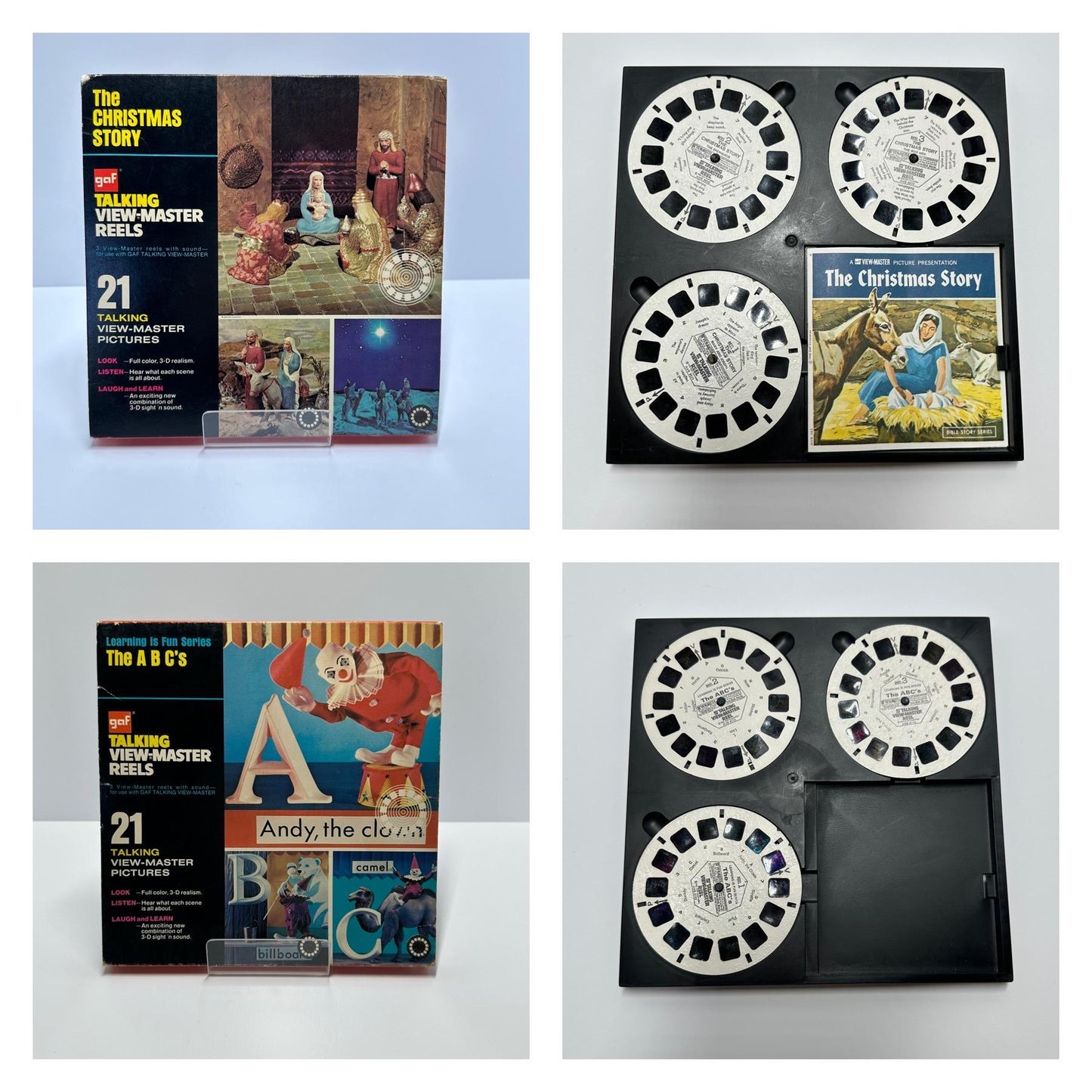Vintage View-Master Reels or Talking Picture Disks in Original Boxes.