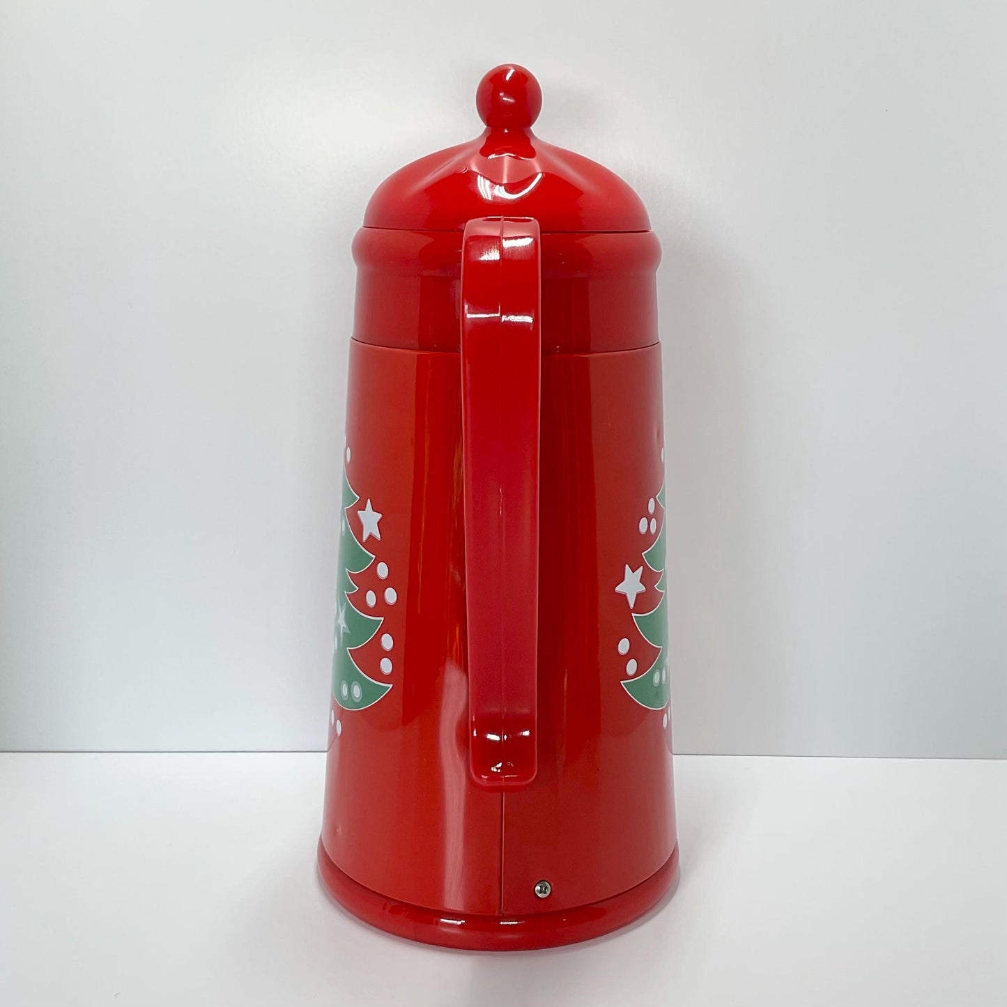 Vintage Carafe with Christmas Tree Design in Red and Made By Waechtersbach.