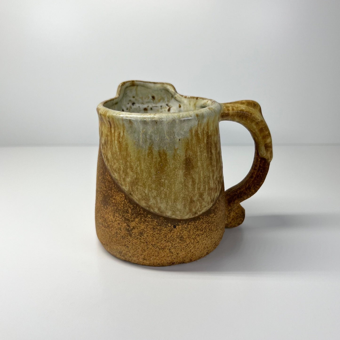 Vintage Pottery Mug 3D Face Art of Man with Golf Ball in his Mouth.