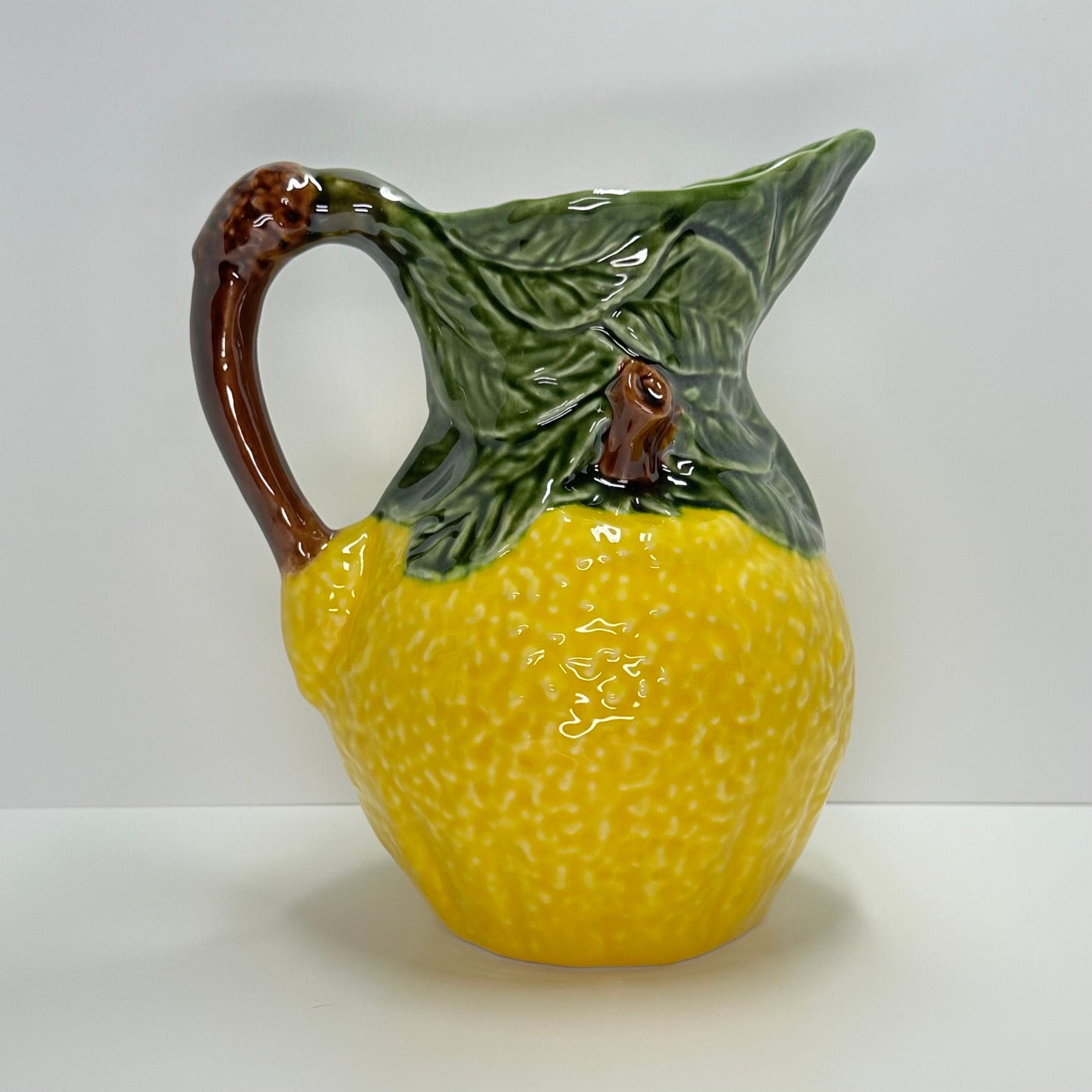 Vintage Ceramic Pitcher in Lemon Design by Olfaire and Made in Portugal.