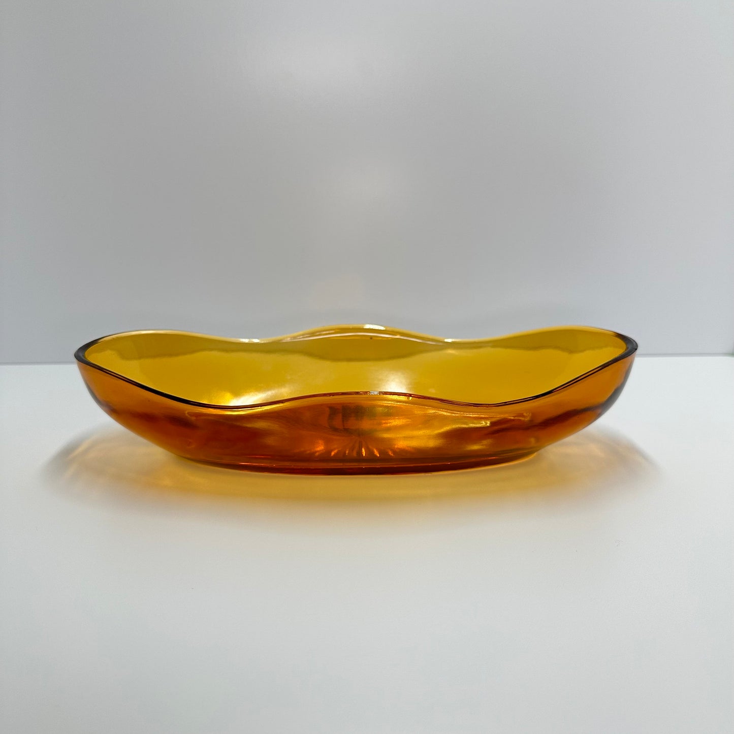 Vintage Glass Candy Dish in Amber by Hazel Atlas