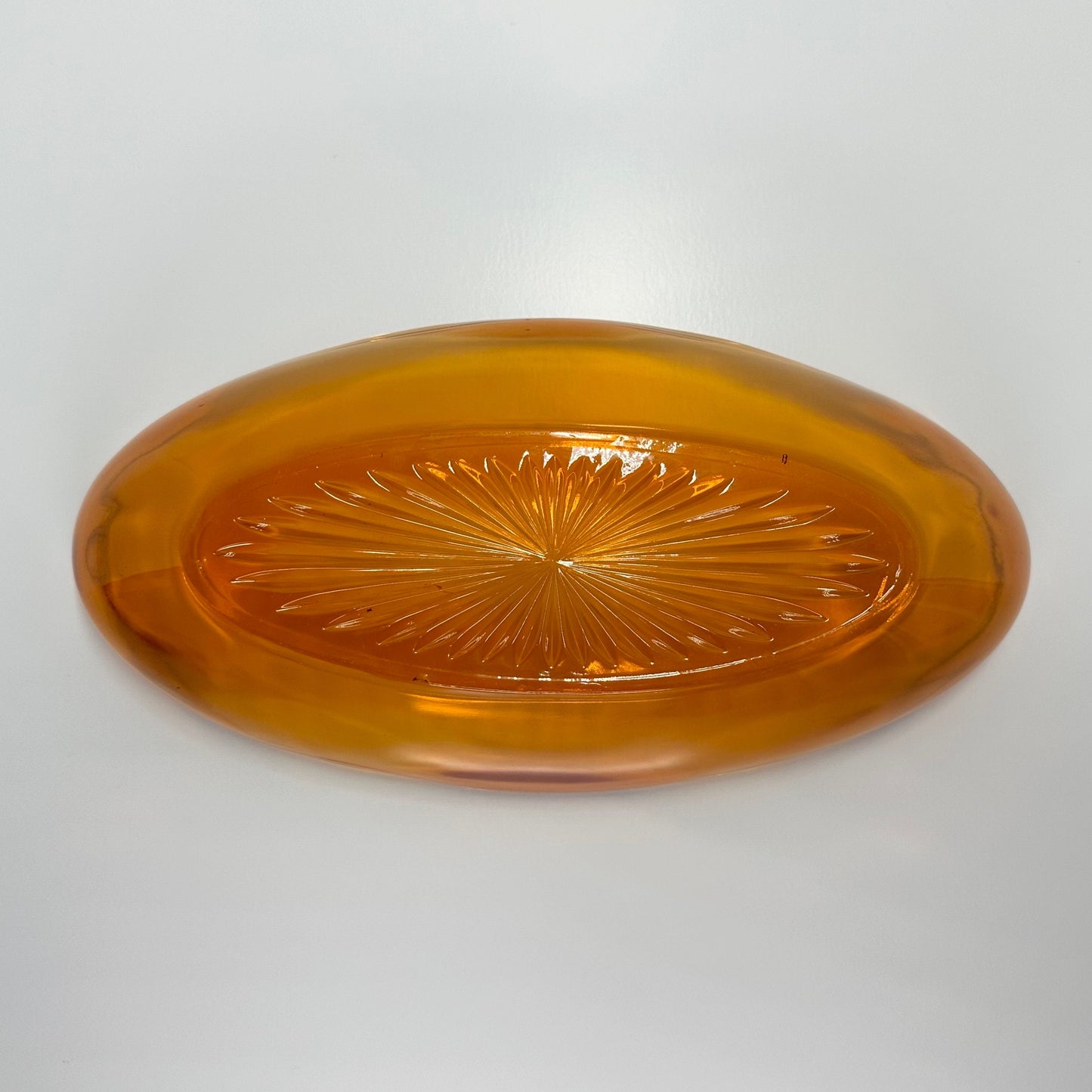 Vintage Glass Candy Dish in Amber by Hazel Atlas