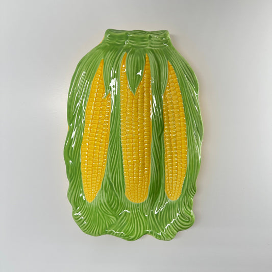 Vintage Corn Shaped Platter with Four Individual Corn Dishes and Made in Japan.
