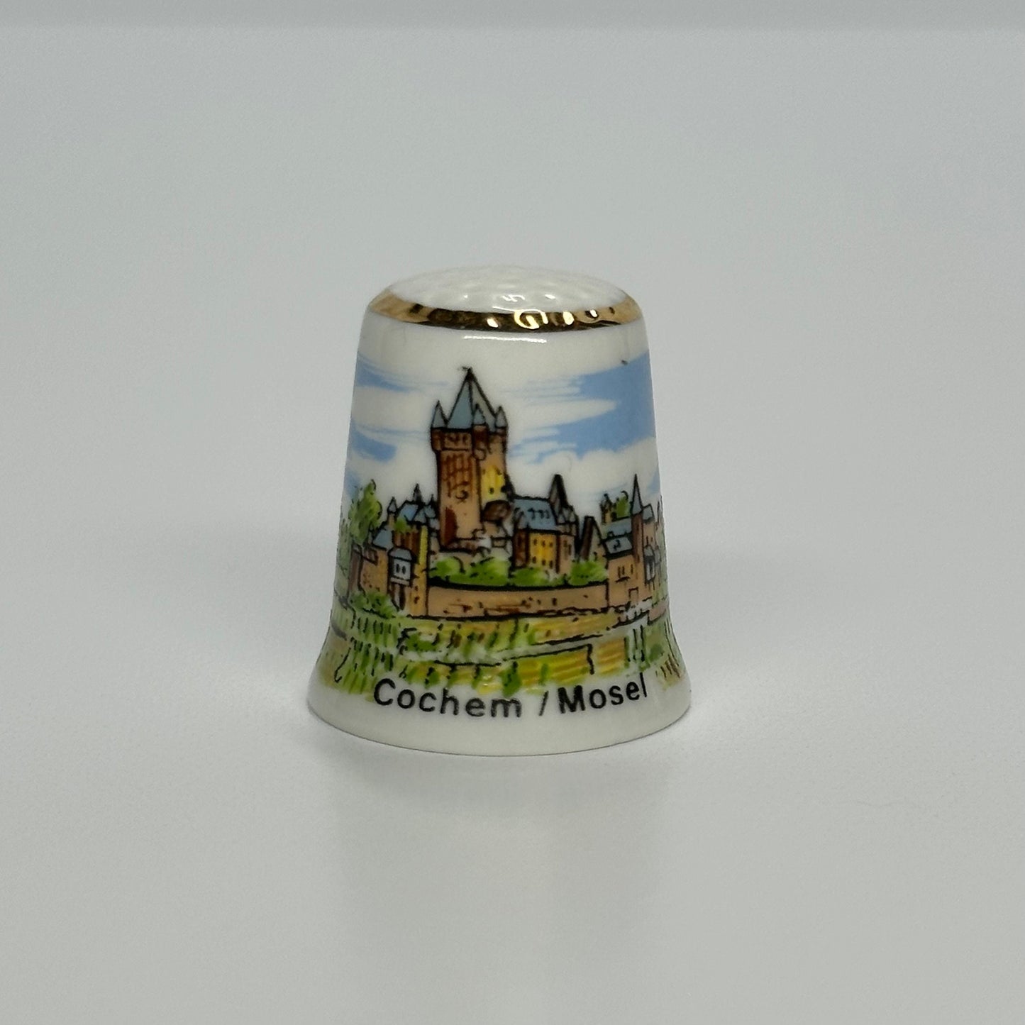 Vintage Porcelain Thimble by Reuter Handmade in Germany and New in Box.