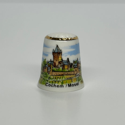 Vintage Porcelain Thimble by Reuter Handmade in Germany and New in Box.