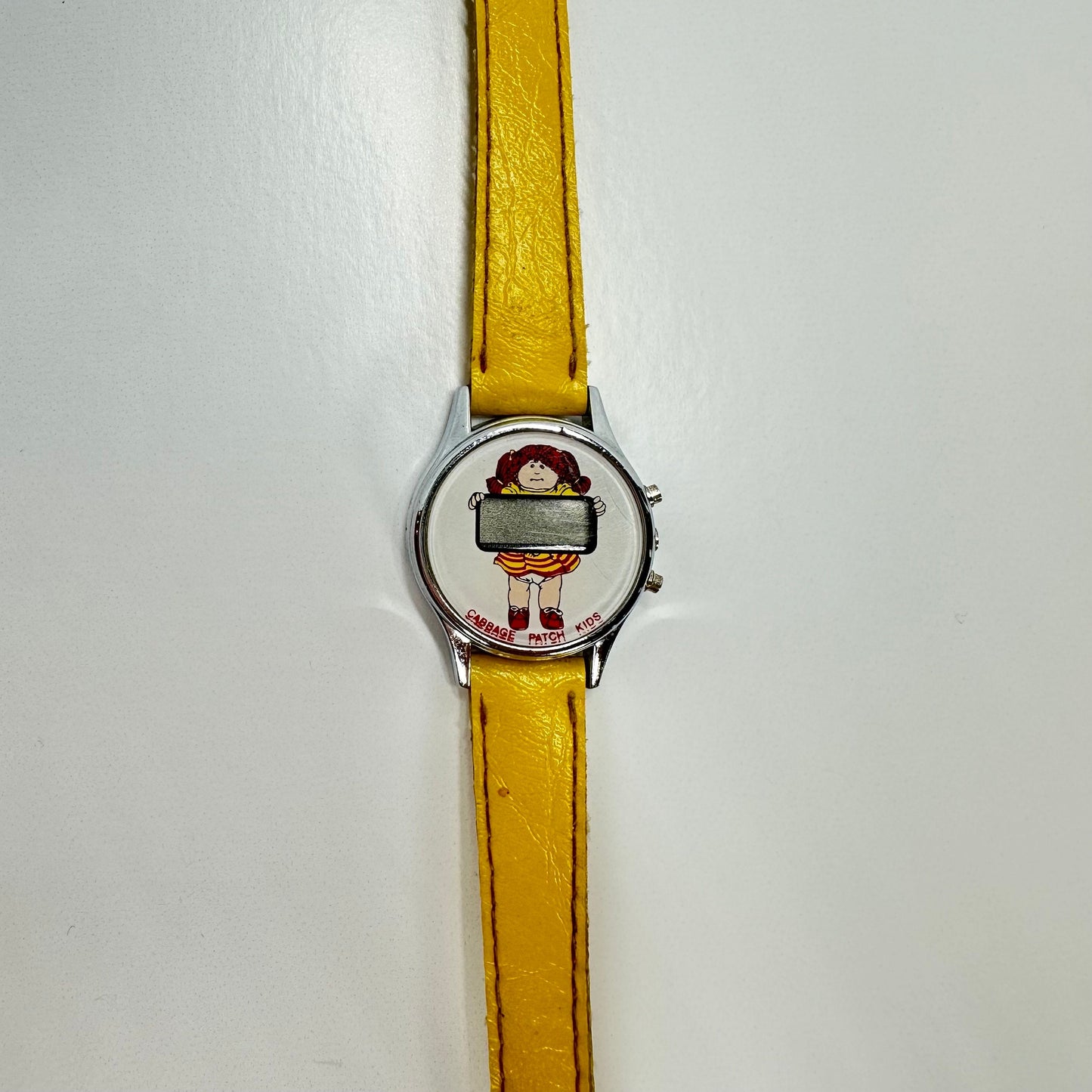 Vintage Watch of Cabbage Patch Doll With Yellow Faux Leather Band 1983