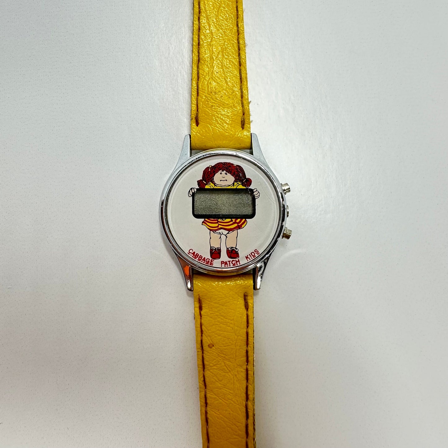 Vintage Watch of Cabbage Patch Doll With Yellow Faux Leather Band 1983