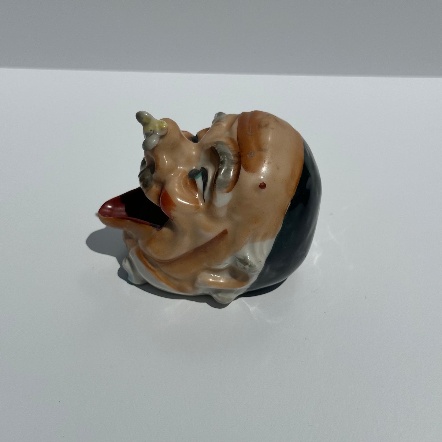Vintage Ceramic Ashtray of Old Man with Bee on His Nose, Made in Japan.